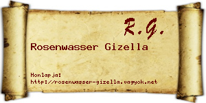 Rosenwasser Gizella névjegykártya